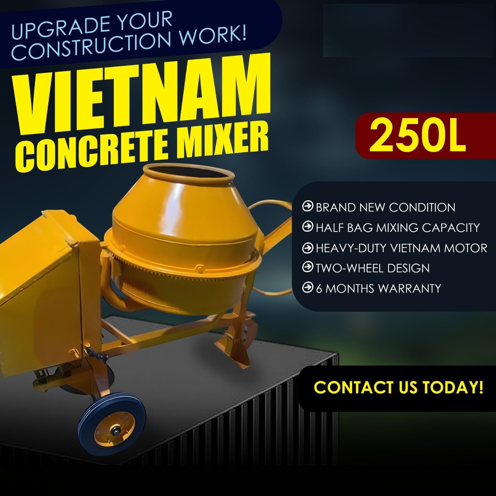 vietnam concrete mixer machine price colombo