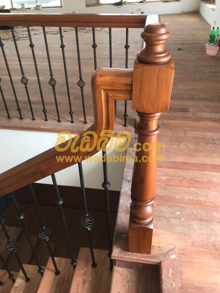 wooden handrail design for staircase