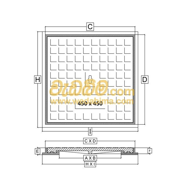 300mm x 300mm Clear Open Double Seal Cast-Iron Manhole Cover with Frame