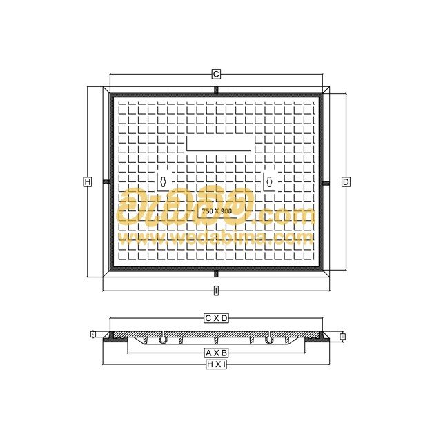 300mm x 150mm Clear Open Double Seal Cast-Iron Manhole Cover with Frame